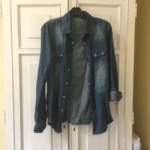Leshop Large Chambray Button Down Top